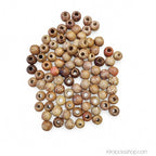 100-perles-bois-brut-locks-tresses - Afro Locks Shop