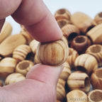 100-perles-bois-rond-ovale - Afro Locks Shop