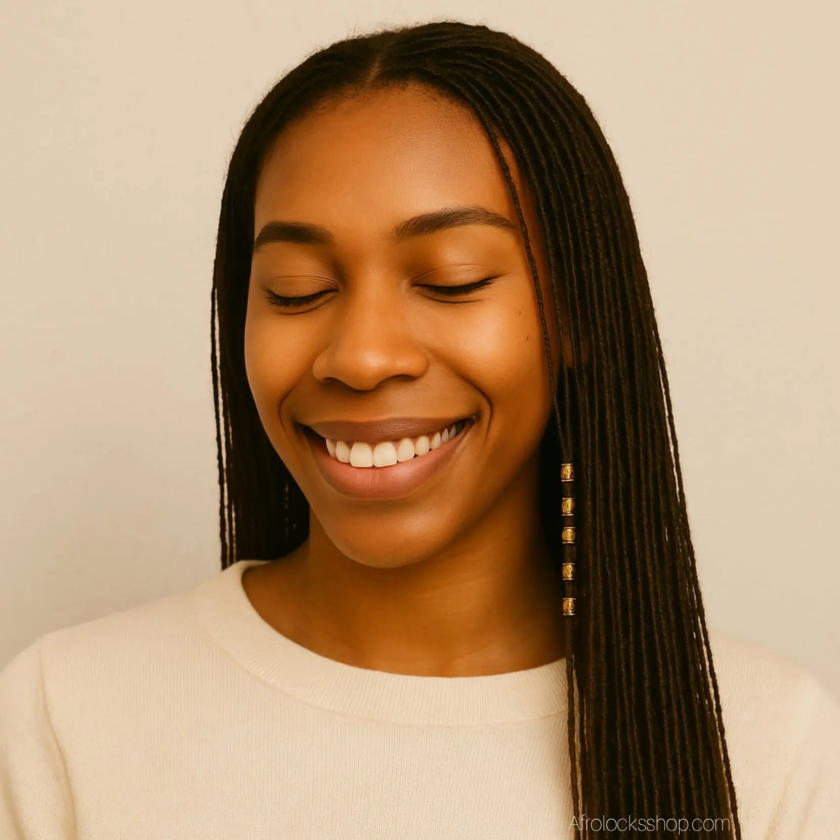 100-perles-microlocks-sisterlocks-4-mm-dore - Afro Locks Shop