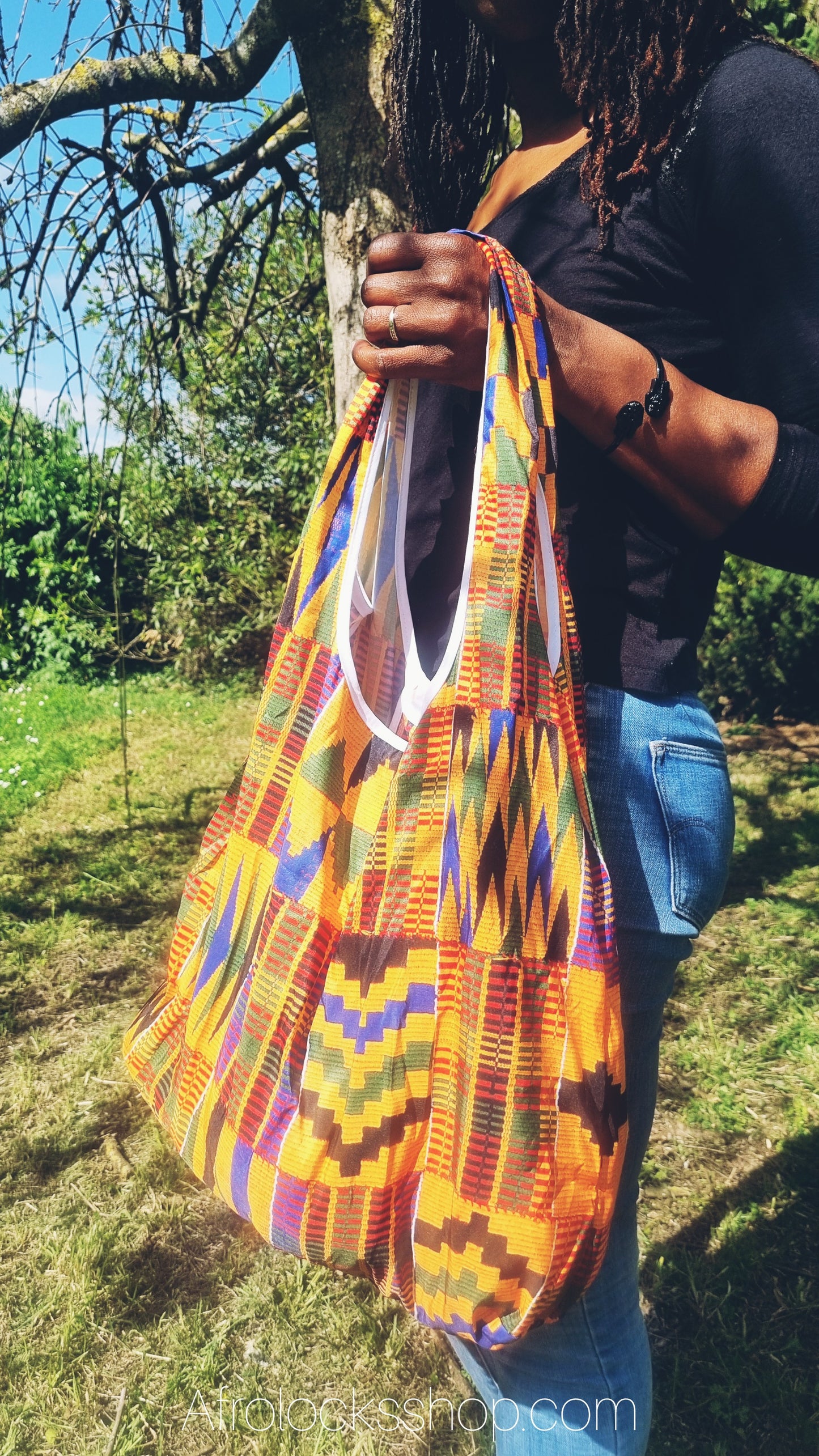 Sac souple afro shopping imprimé wax