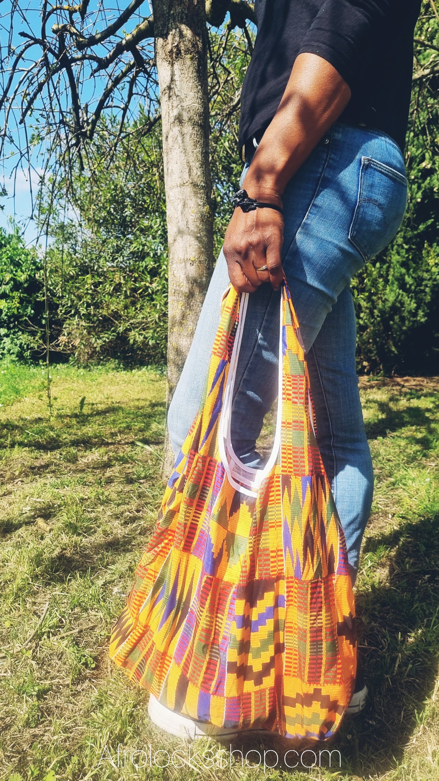 Sac souple afro shopping imprimé wax