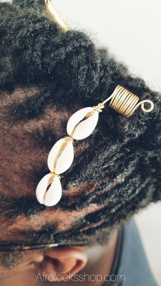 Set de bijoux tresses / locks spirale 3 cauris