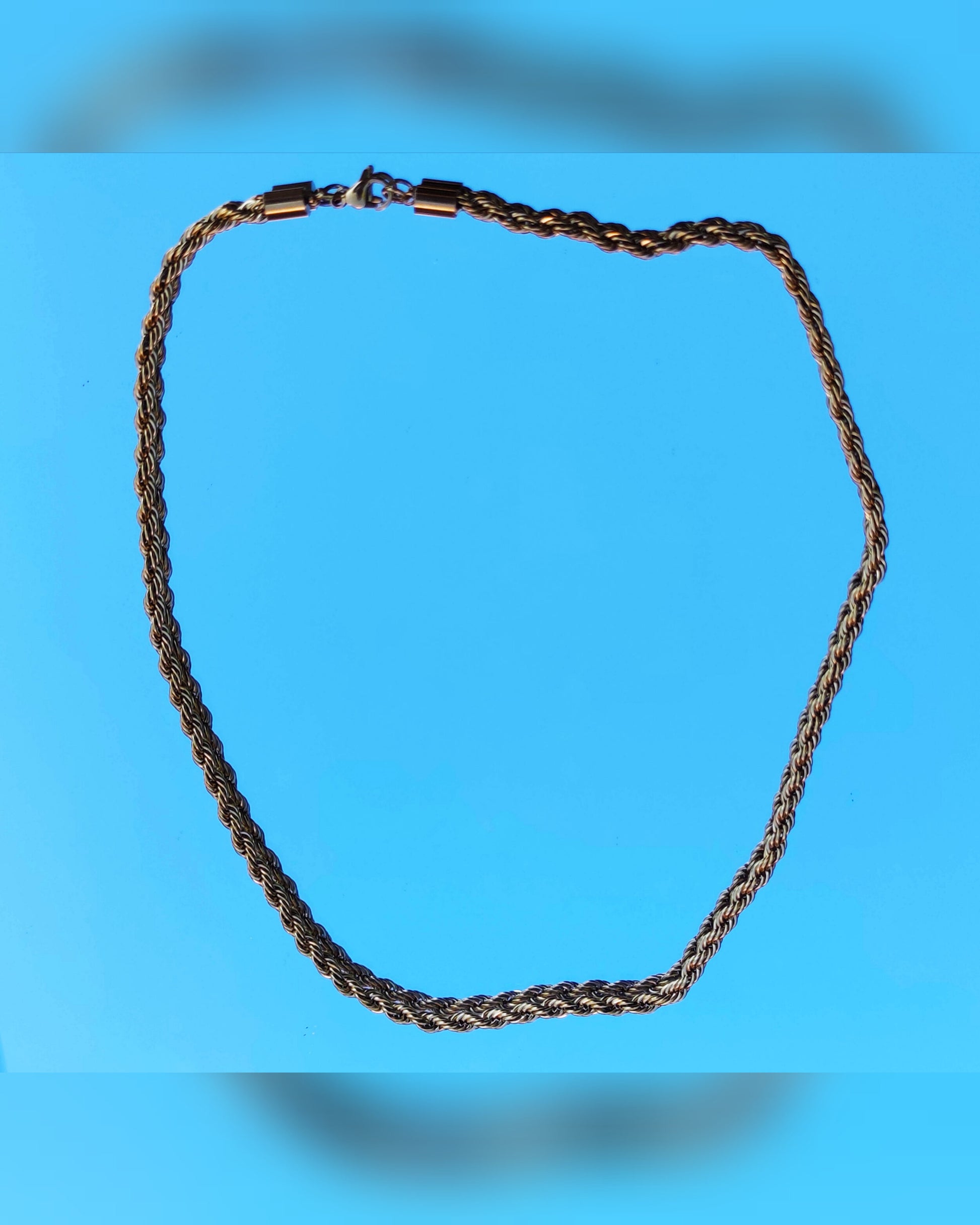Chaîne acier inoxydable plaqué or - largeur 5 mm afro créole torsadée hommes