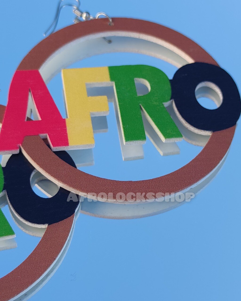 Boucles d'oreilles rasta afro noir rouge jaune vert