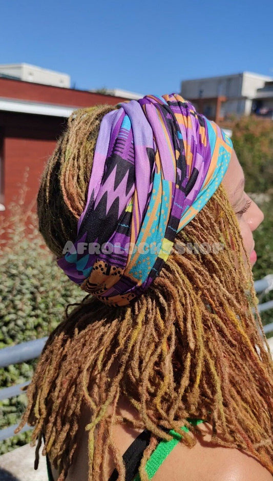 Turban chaussette dreadlocks mauve - convient aux locks très longues