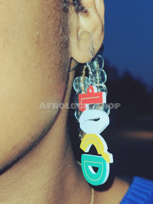 Boucles d'oreilles locd locksée rasta