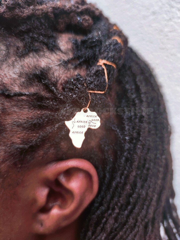 Pendentif Africa is good bijou carte continent africain couleur or