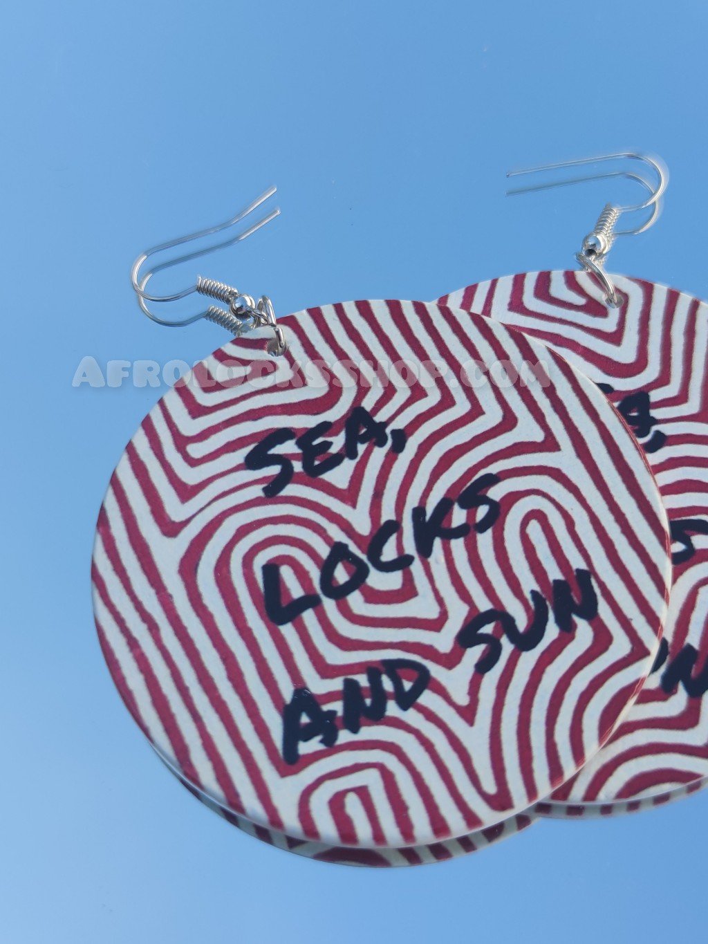 Boucles d'oreilles sea locks and sun - mer locks et soleil imprimé pagne africain