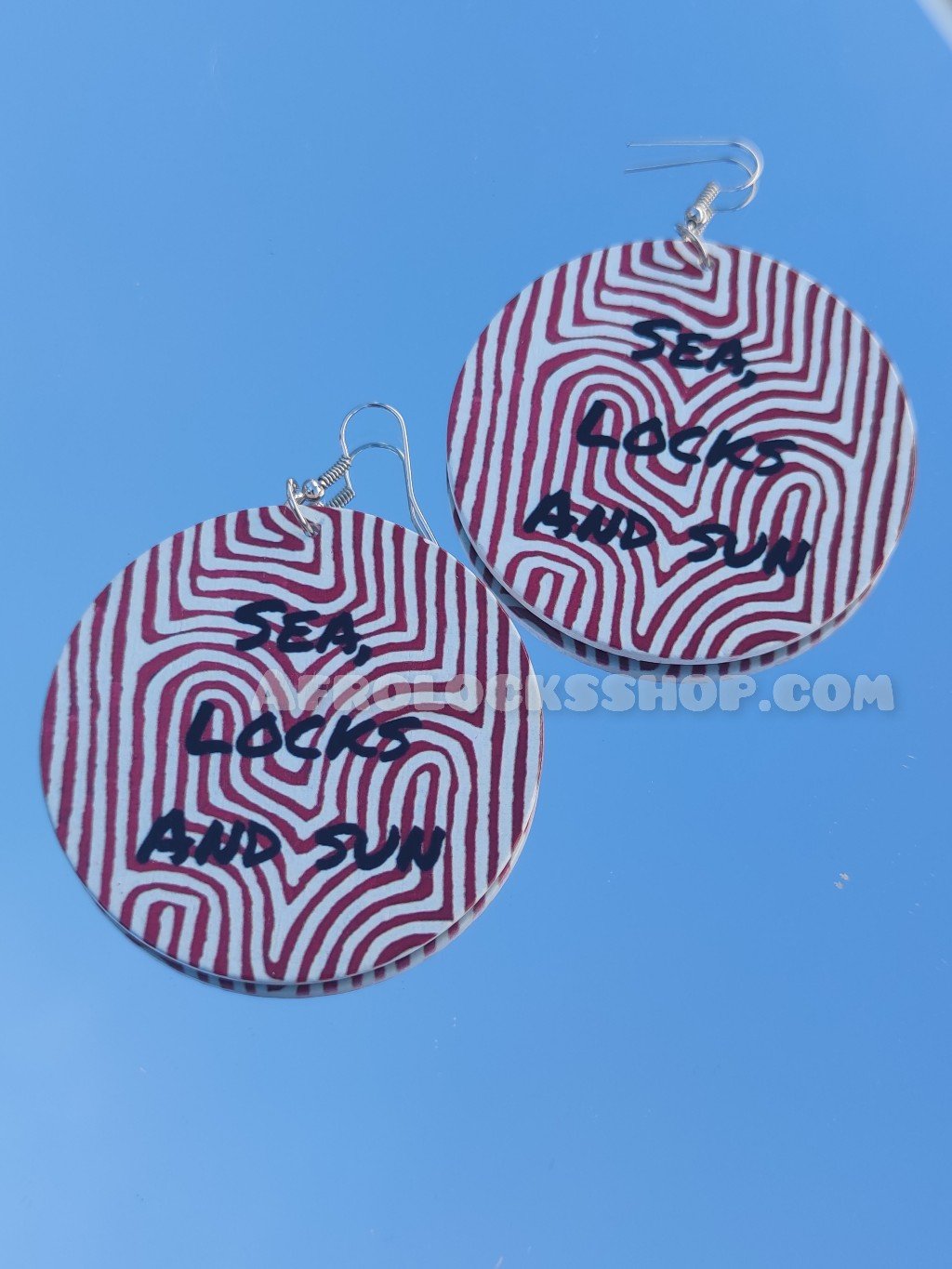 Boucles d'oreilles sea locks and sun - mer locks et soleil imprimé pagne africain