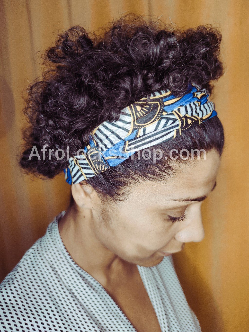 Bandeau design afro élastique - foulard de tête cheveux imprimé africain ankara-SQ3947189