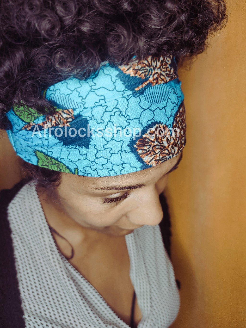 Bandeau design afro élastique - foulard de tête cheveux imprimé africain ankara-SQ3947189