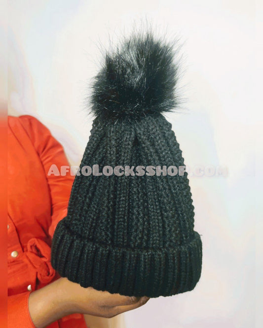 Bonnet hiver ski doublure satin unisexe avec pompon