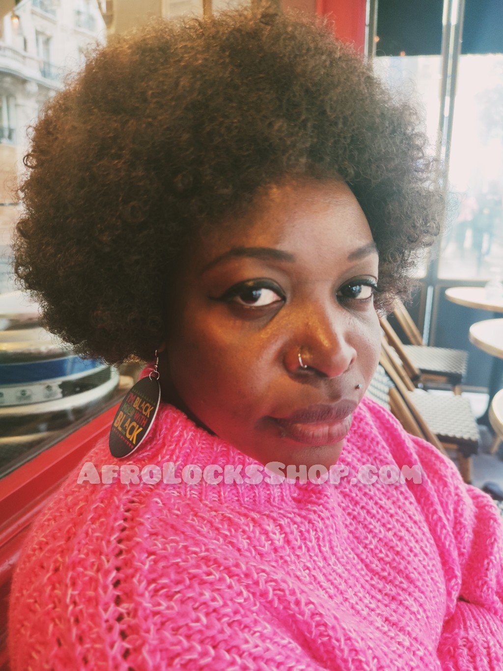 Boucles d'oreilles afro I'm black mixed with black