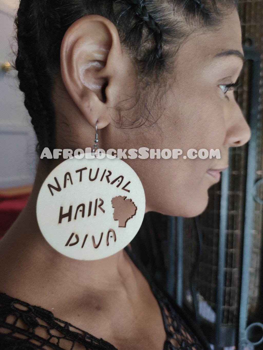 Grandes boucles d'oreilles natural hair diva - fille cheveux naturels nappy afro curls
