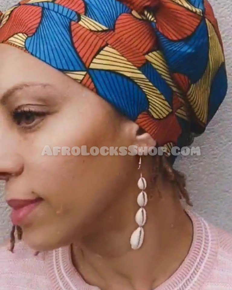 Boucles d'oreilles 4 cauris afro chic et discret
