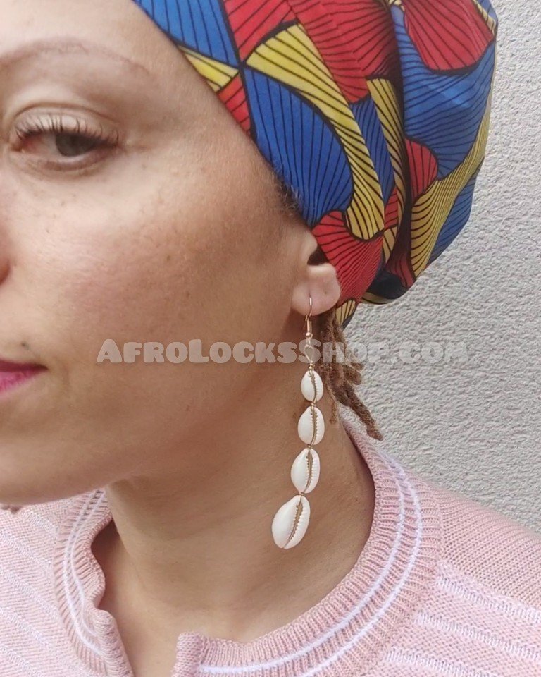 Boucles d'oreilles 4 cauris afro chic et discret