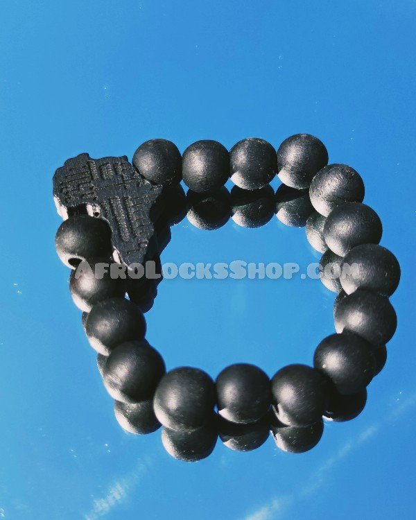 Bracelet bois en perles décoration carte Afrique-SQ5114815