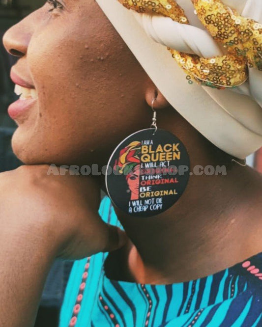Boucles d'oreilles I am a black queen