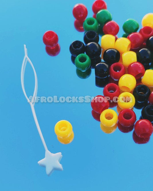 Lot de perles à cheveux noir rouge jaune vert-SQ7699108
