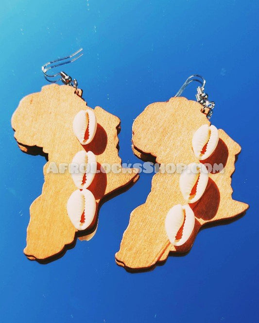 Boucles d'oreilles Afrique 3 coquillages cauris-SQ2014141