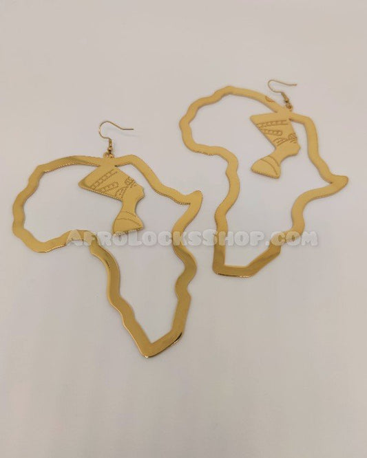 Boucles d'oreilles XL Afrique Nefertiti acier inoxydable