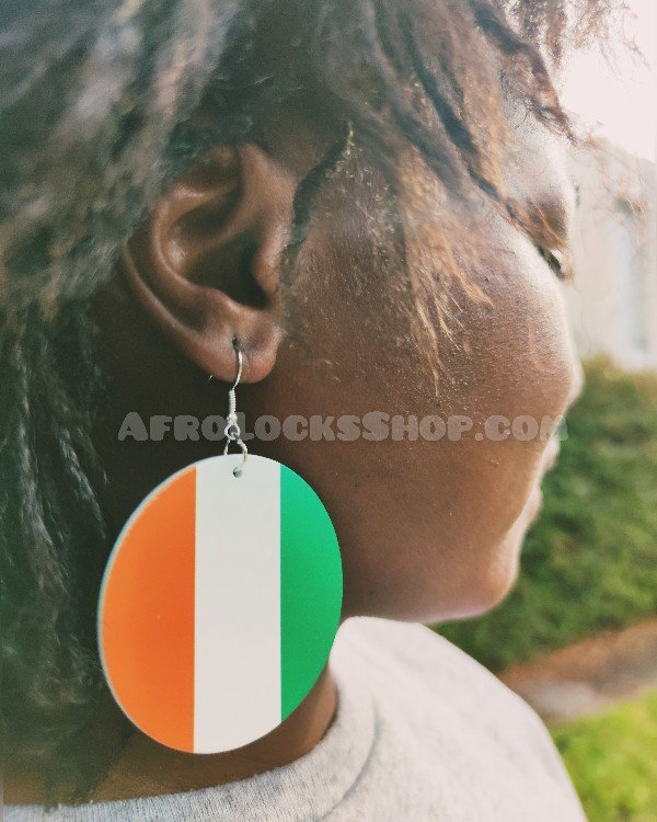 Boucles d'oreilles drapeau de la Côte d'Ivoire