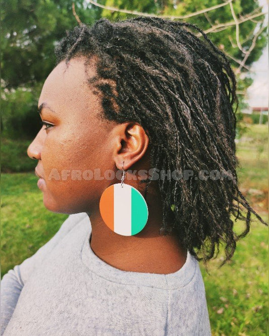 Boucles d'oreilles drapeau de la Côte d'Ivoire