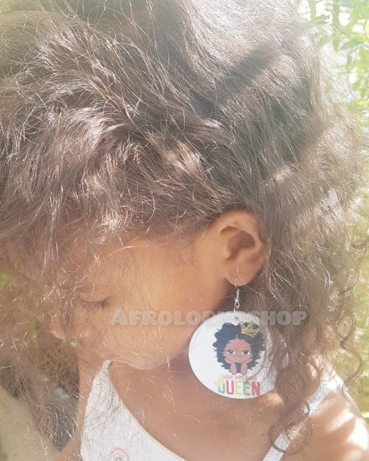 Boucles d'oreilles fillette little melanin queen