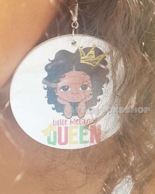 Boucles d'oreilles fillette little melanin queen