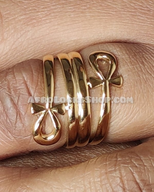 Bague bijou egyptien croix de ankh acier inoxydable