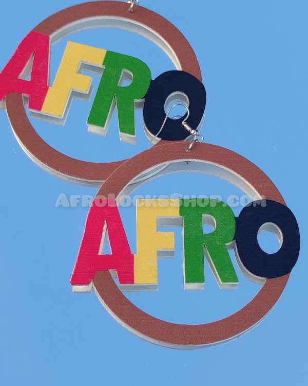 Boucles d'oreilles rasta afro noir rouge jaune vert