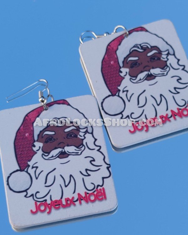 Boucles d'oreilles bijou humour père noël noir