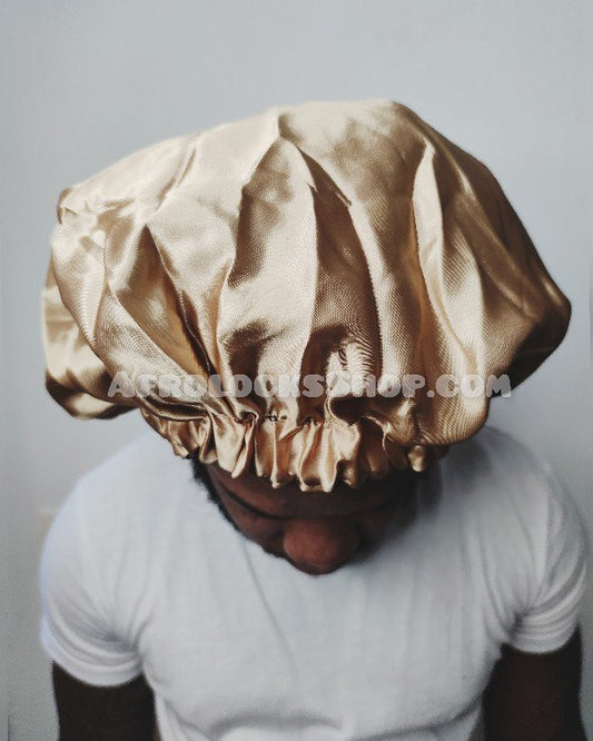 Bonnet de nuit XL en satin réversible épais