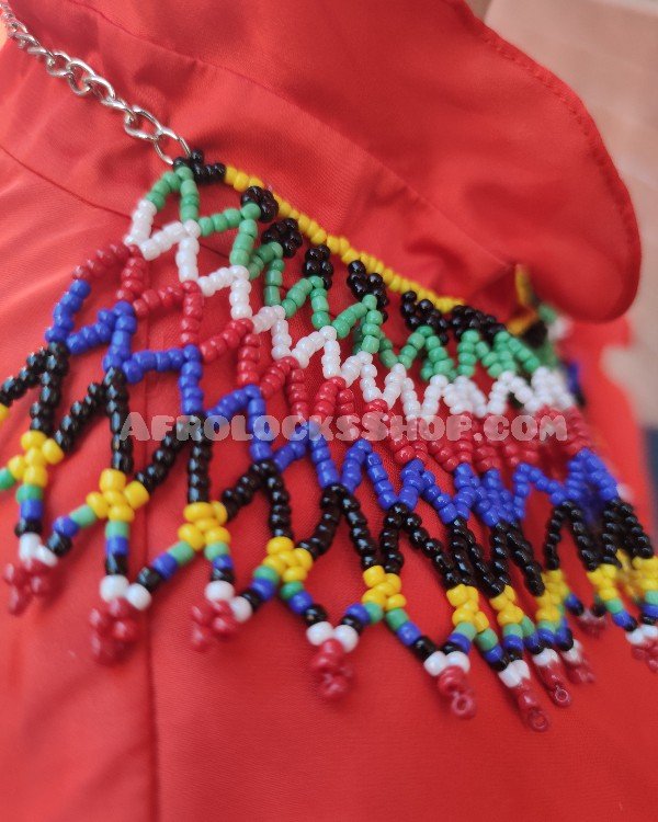 Collier de perles col choker africain zoulou