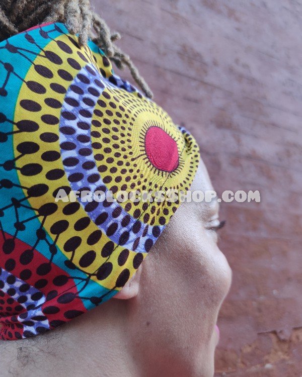 Bandeau large rigide en tissu wax avec fil de fer