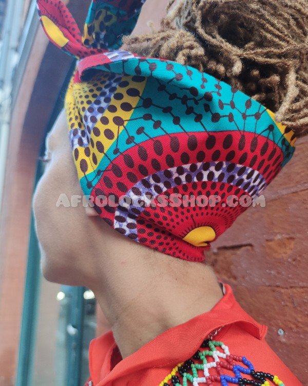 Bandeau large rigide en tissu wax avec fil de fer