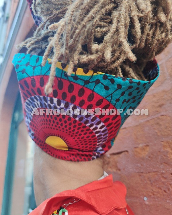 Bandeau large rigide en tissu wax avec fil de fer