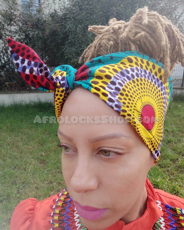 Bandeau large rigide en tissu wax avec fil de fer