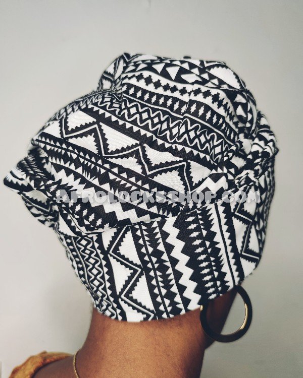 Bonnet turban à liens et doublure satin imprimé wax-SQ3568874