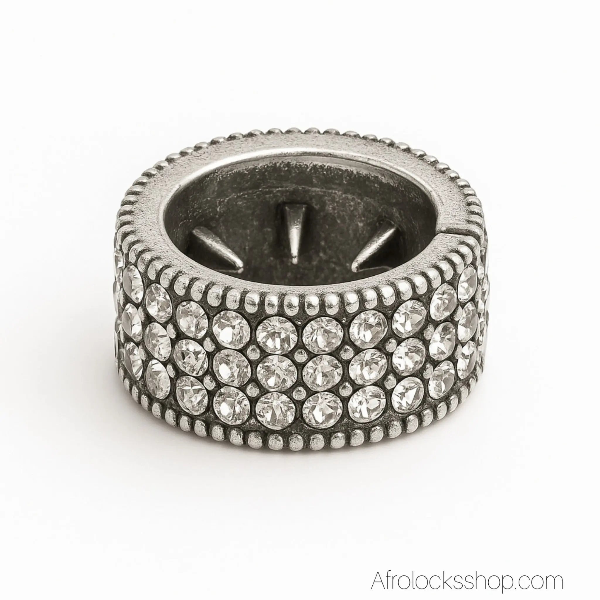 Anneau-bague-locks-argente-strass - Afro Locks Shop