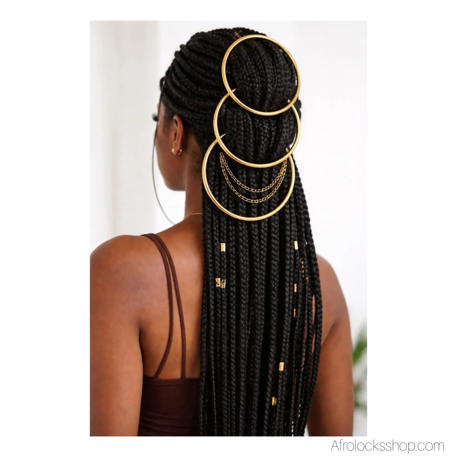 Anneaux-dore-bijoux-cheveux - Afro Locks Shop