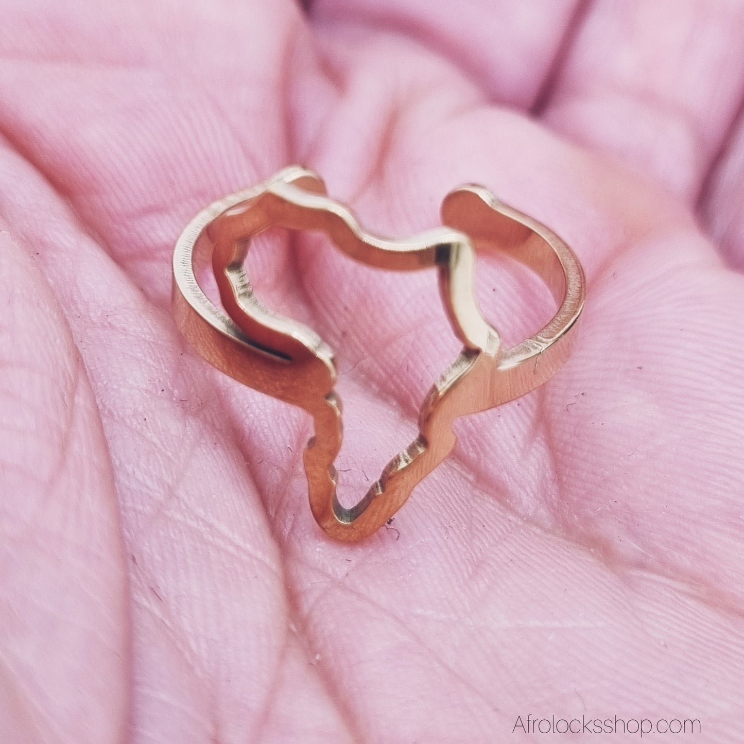 Bague Afrique ajustable 🌍 — acier inoxydable 316L (doré contour ou argent carte)