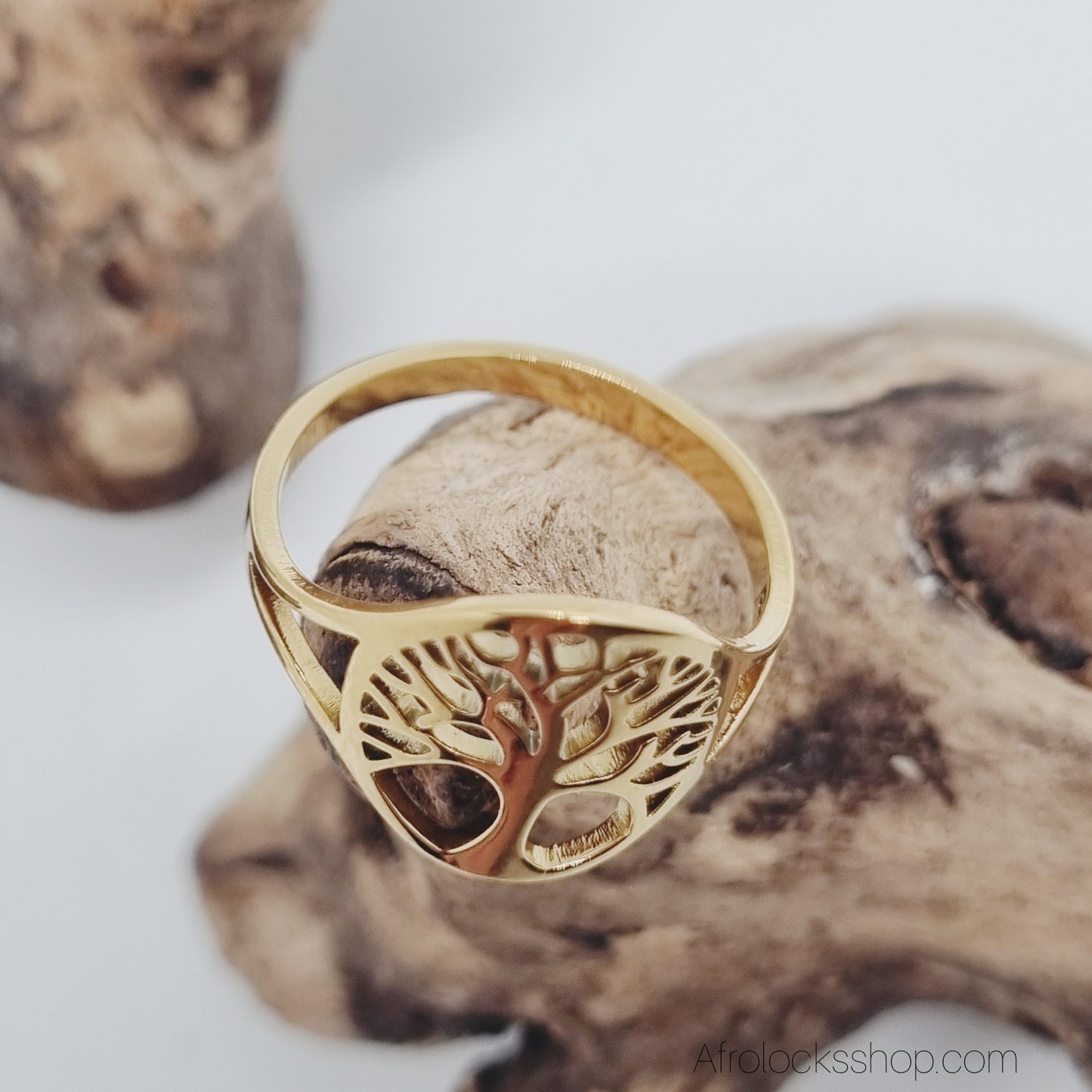 Bague Arbre de Vie 🌳 – Acier inoxydable 316L, taille ajustable, doré ou argenté