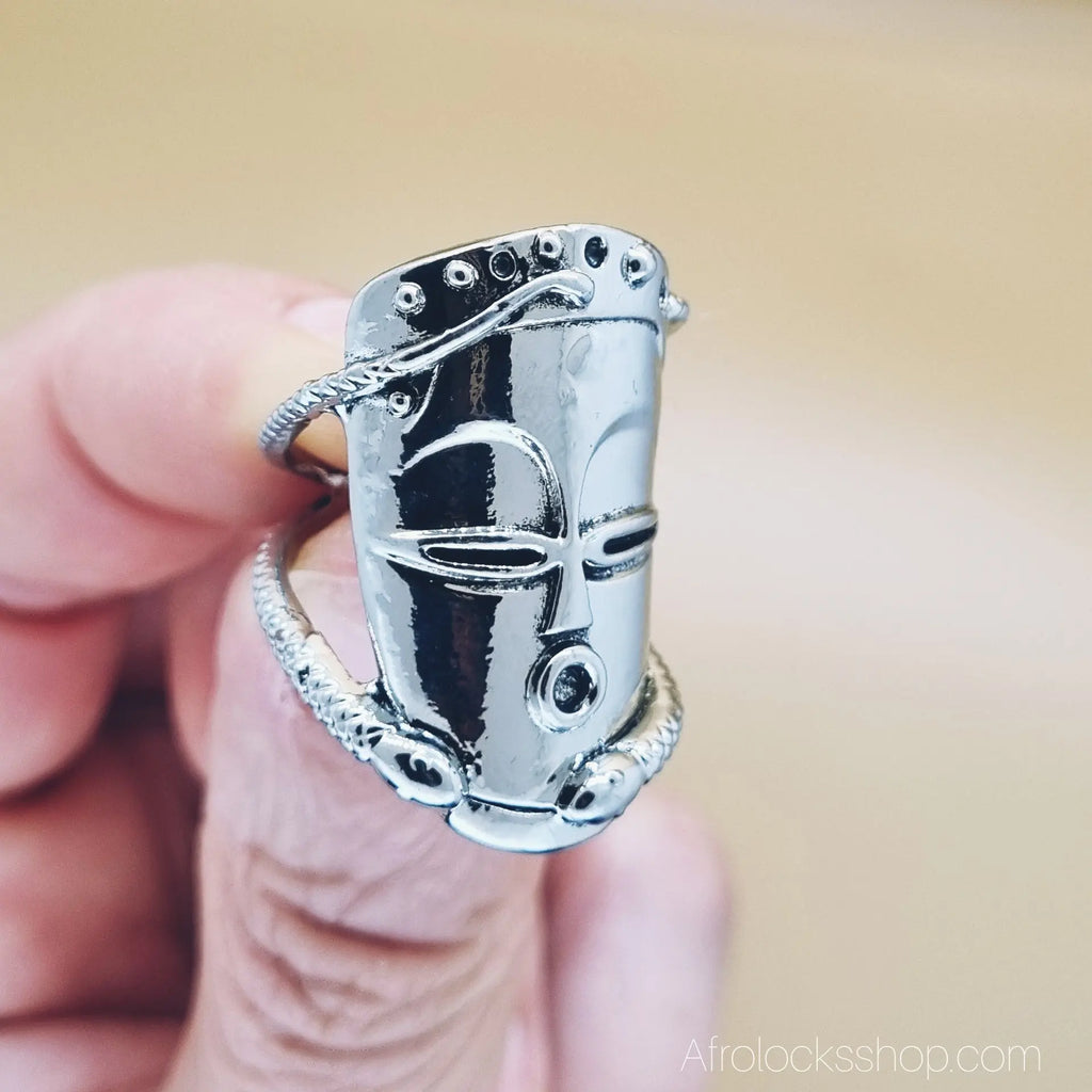 Bague-masque-vaudou-01 - Afro Locks Shop