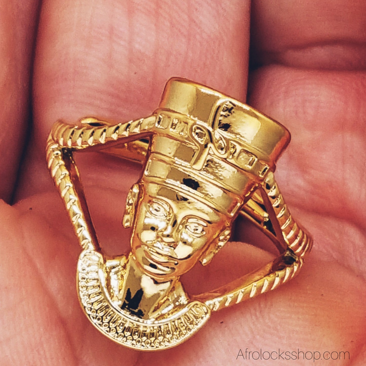 Bague “Reine d’Afrique” 316L doré ✨ – unisexe, hypoallergénique