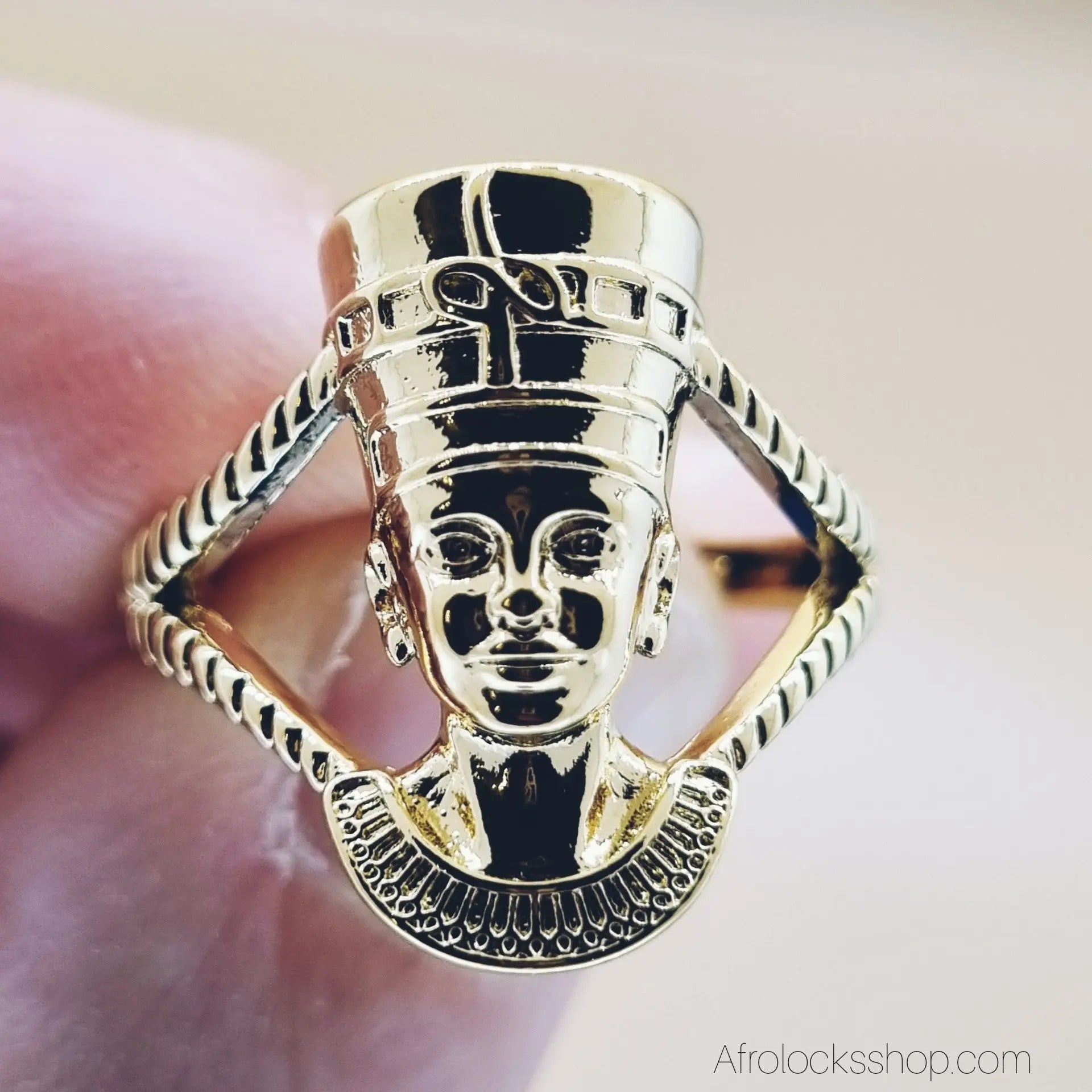 Bague-nefertiti-acier-inox-05 - Afro Locks Shop