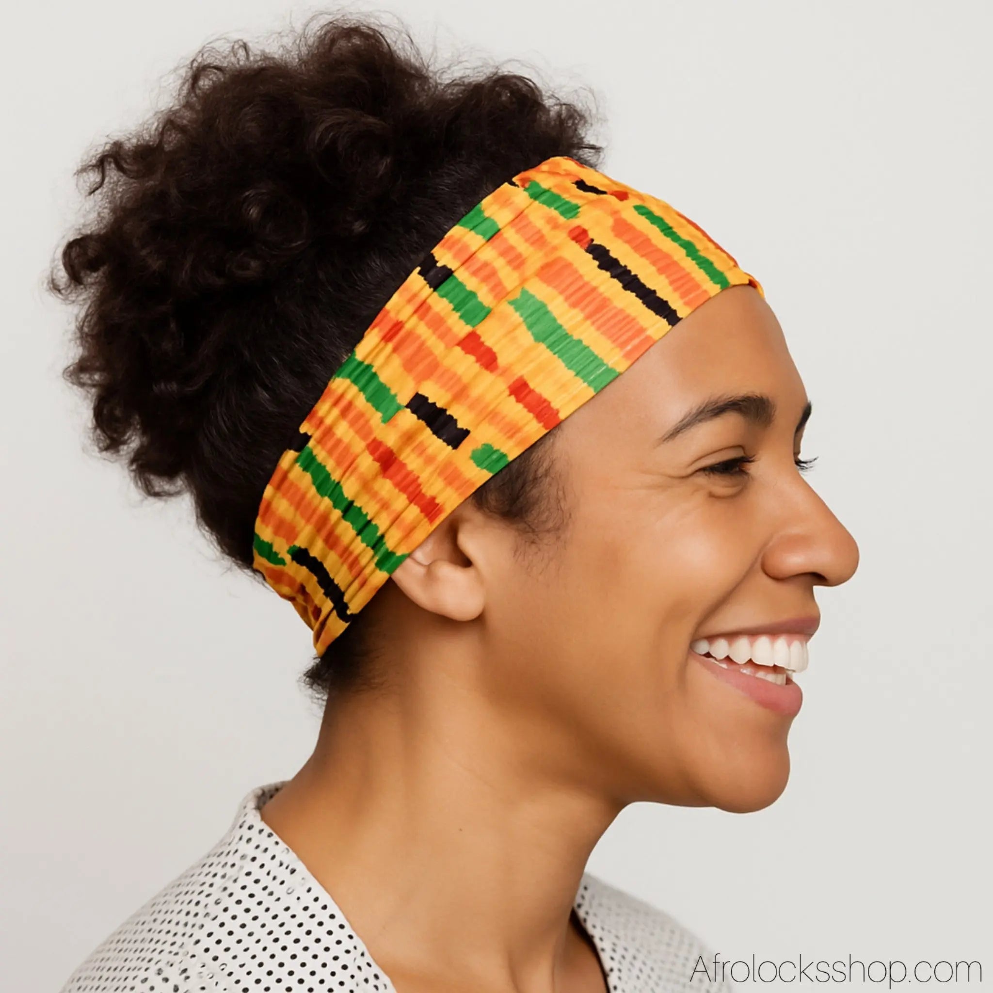 Bandeaucheveuxafroetirablemotifkente - Afro Locks Shop