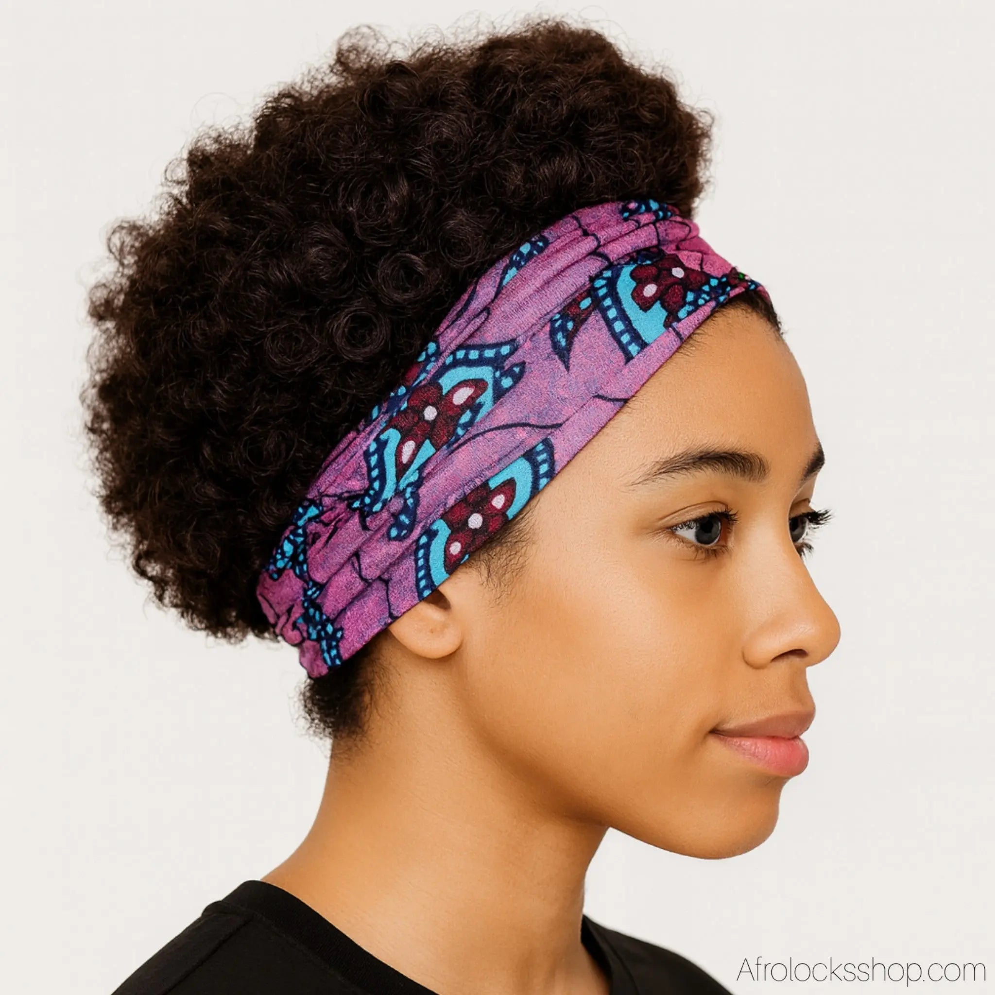 Bandeaucheveuxheadbandrosecheveuxvolumineux - Afro Locks Shop