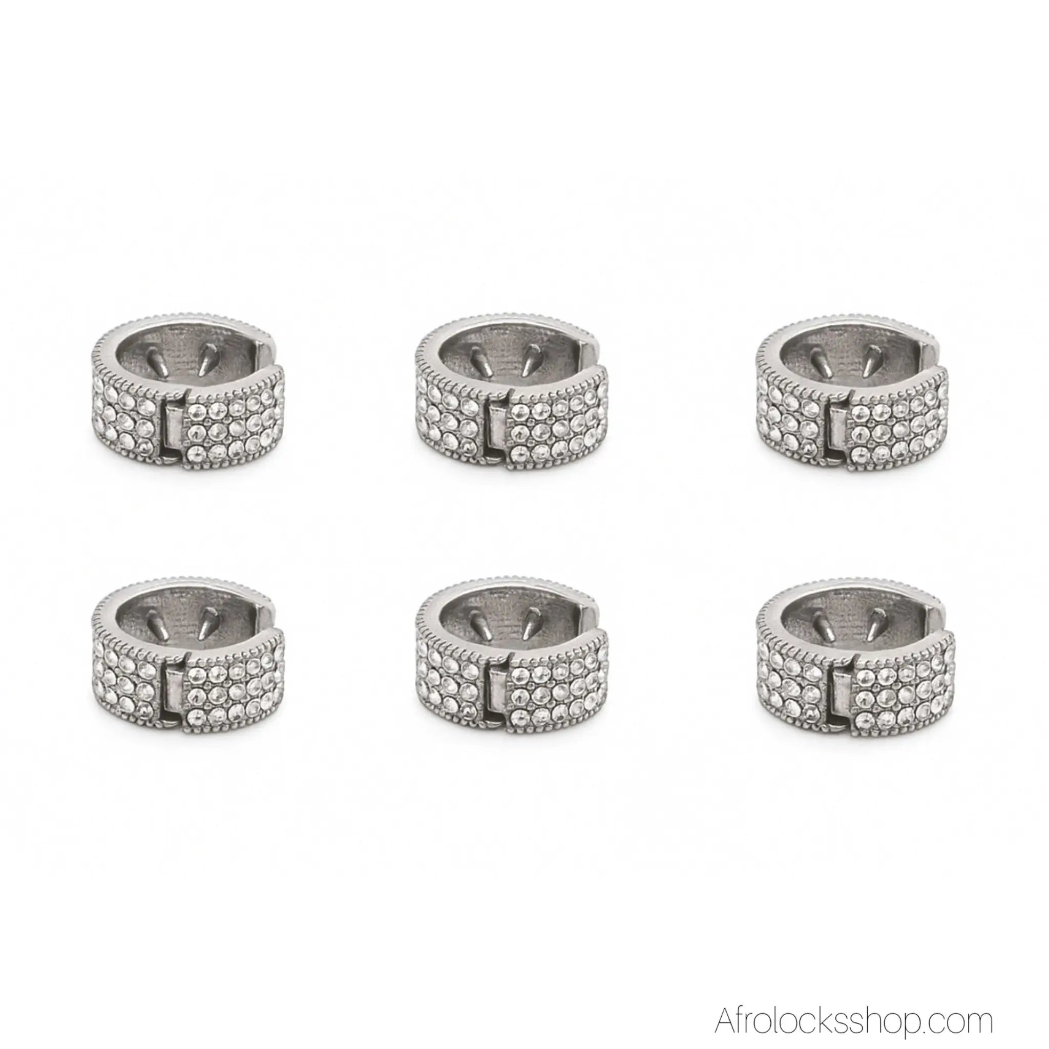 Bijou-bague-locks-argente-strass - Afro Locks Shop