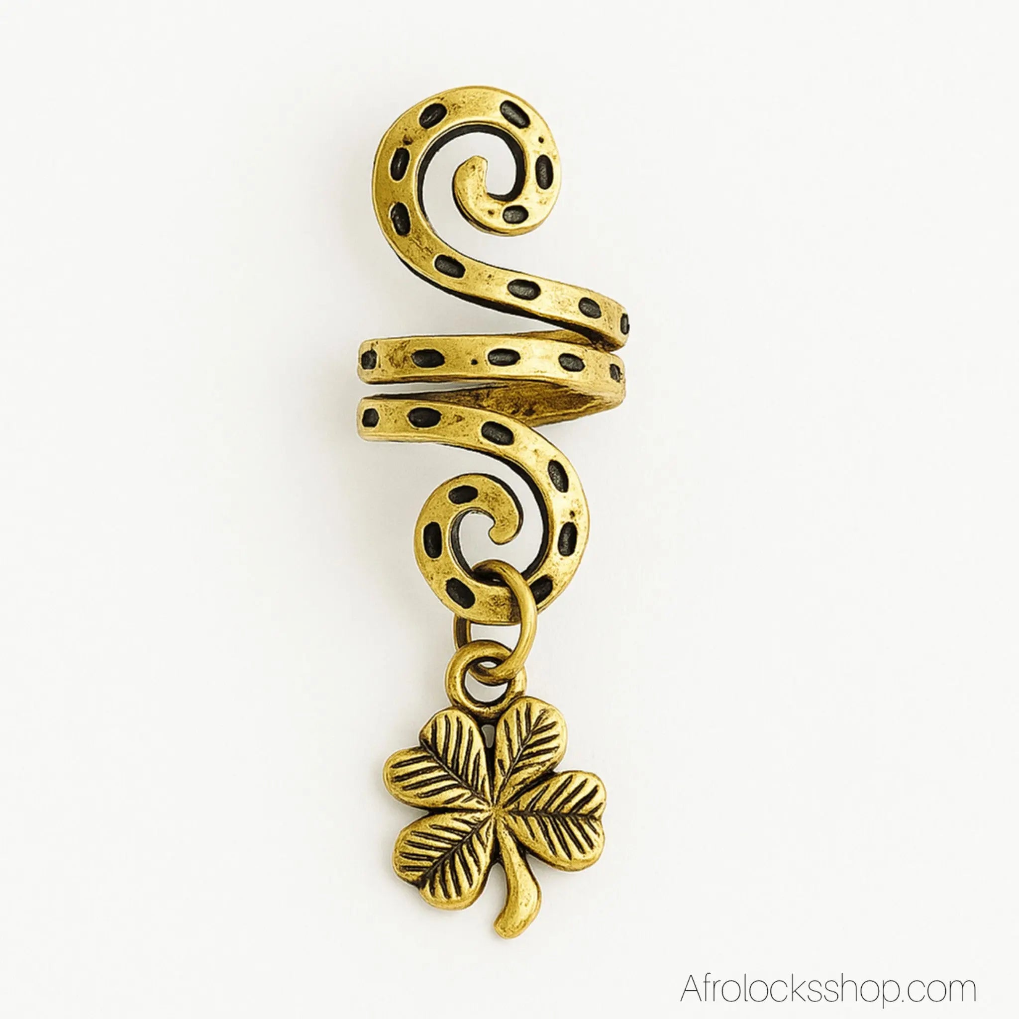 Bijou_cheveux_locks_dore_trefle_porte_bonheur_1 - Afro Locks Shop